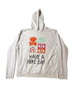 Nike Have A Nike Day Hoodie XL White Pullover Graphic DQ4171-100 HTF